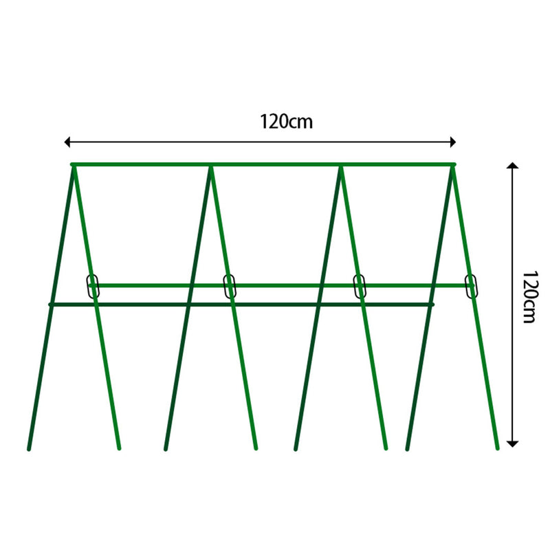 120cm Plant Frame Trellis Metal Pvc Adjustable Green Outdoor Vine Support