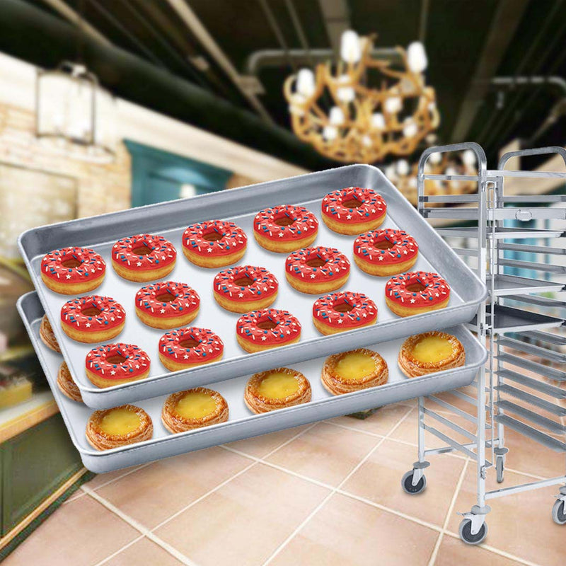 2X Aluminium Gastronorm Baking Pan 60x40x5cm Seamless Corrosion Resistant