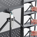 2X 5 Tier Carbon Steel Foldable Kitchen Cart Shelves Black Portable Organizer