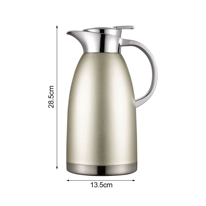 2.3L 3 Layer Vacuum Insulated Stainless Steel Flask Gold Wide Mouth Leak Proof
