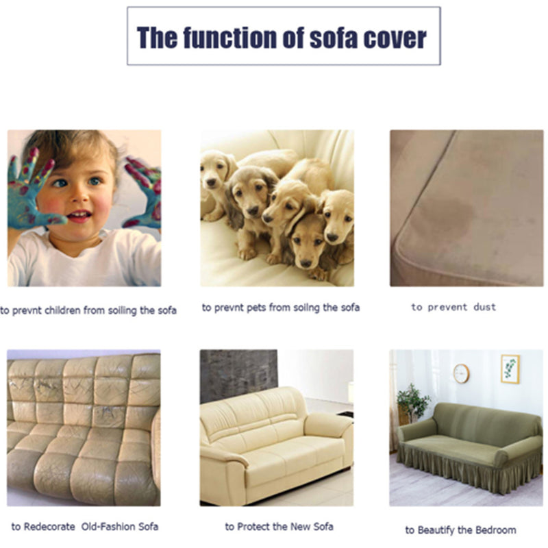 1-Seater Grey Sofa Cover Stretch Couch Protector Polyester Slipcover Home Decor