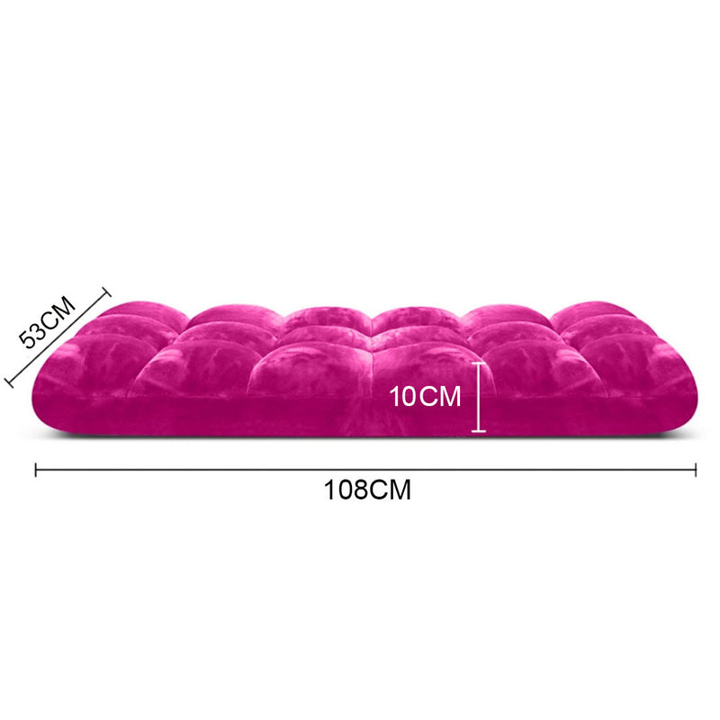 Folding Lounge Sofa Recliner Memory Foam Cushion Adjustable Pink 108x53x10cm