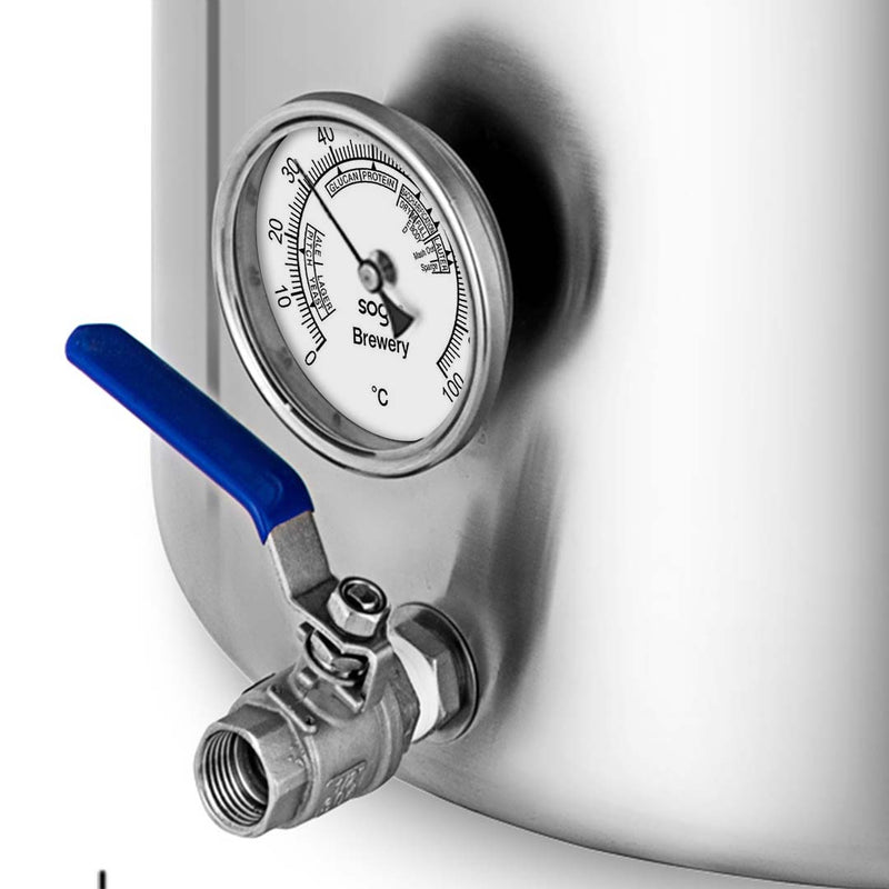 304 Stainless Steel Brewery Pot 50L 40x40cm Beer Valve Triple Bottom