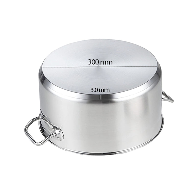 14L Commercial 18/10 Stainless Steel Stock Pot Thick Base Induction Ready