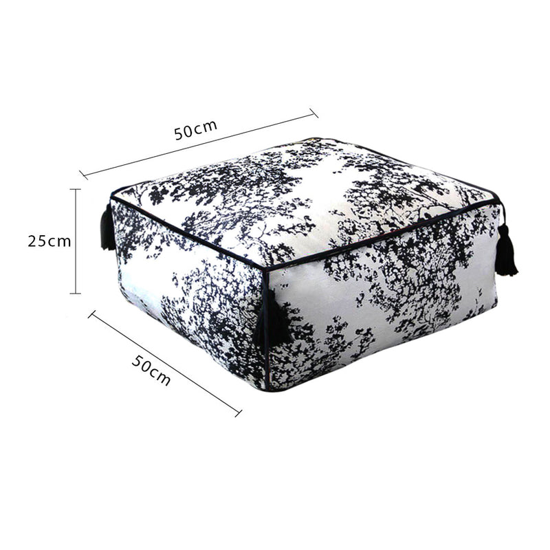 2X 50x50x25cm Polyester Fiber Pouf Cushion With EPP Particle Insert Multicolor
