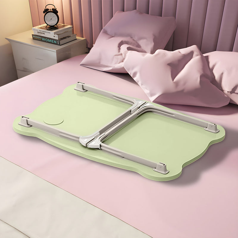 Green Portable Bed Desk Adjustable Folding Table with Drawer Cup Holder