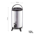 12L Insulated Stainless Steel Coffee Tea Barrel Dispenser Hot Cold Container