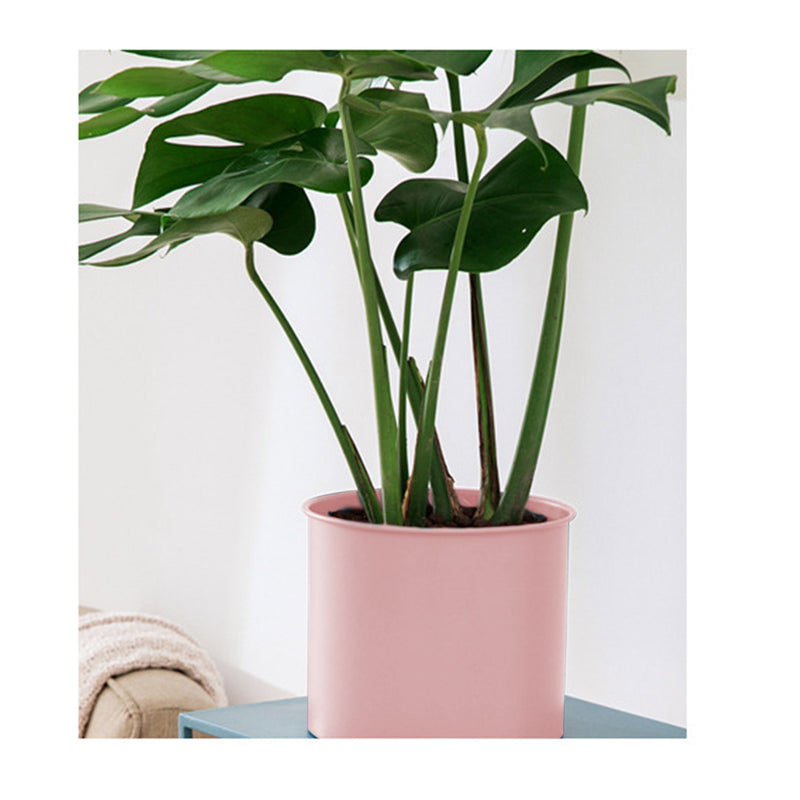 Metal Tripod Plant Stand 70cm Tall Black Legs Pink Enamel Detachable Pot