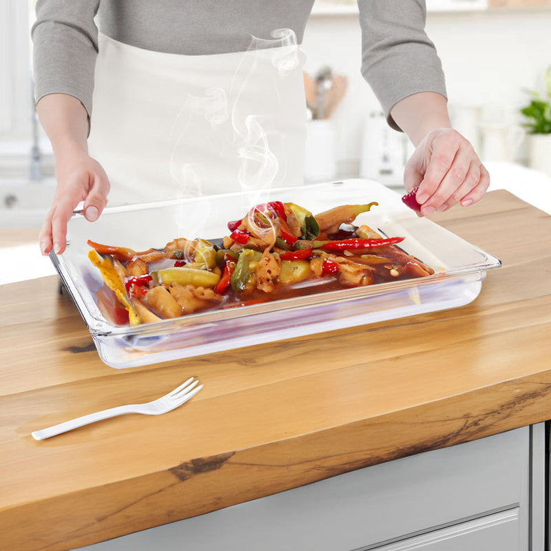 Gastronorm GN 65mm Clear Polycarbonate Food Tray Bundle of 4 Dishwasher Safe