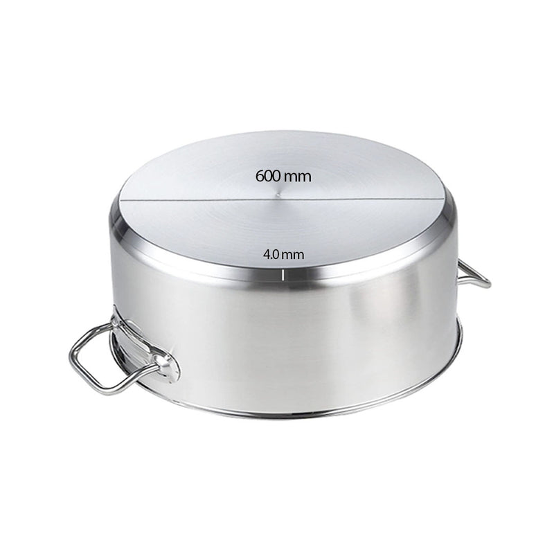 Commercial Grade 18/10 Stainless Steel Stock Pot 113L Induction Ready