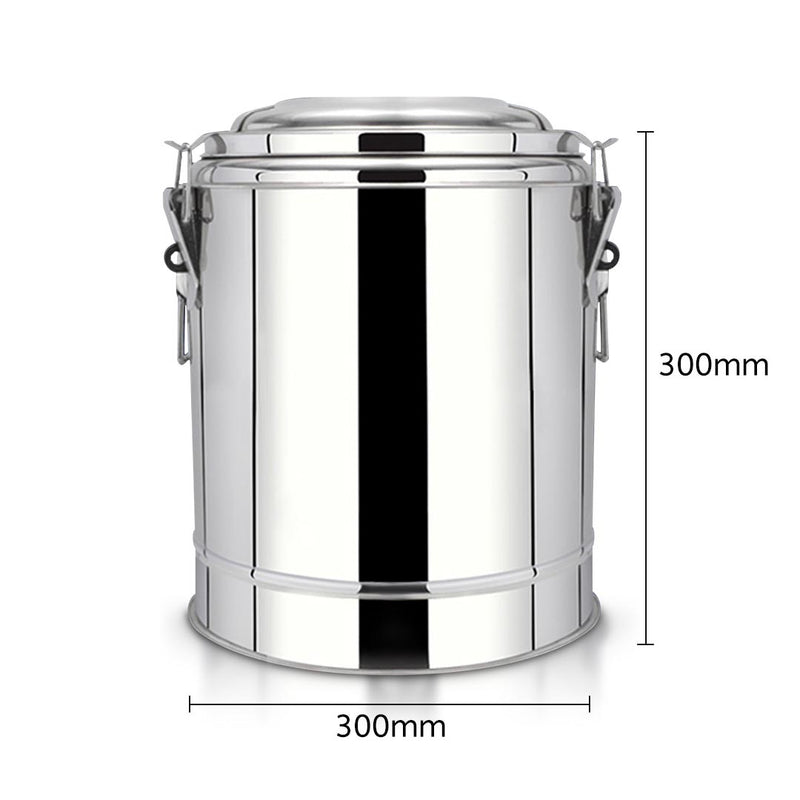 Insulated Stock Pot 18/10 Stainless Steel 12L Double Wall Foam Locking Lid