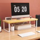 Wood Monitor Stand 40cm Ergonomic Desk Organizer with Storage Natural Finish