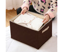 Medium Coffee Non-Woven Fabric Storage Organizer Box Diamond Quilt Pattern