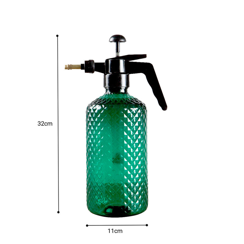 2X 2L Mist Spray Bottle Adjustable Nozzle Plastic Green Indoor Outdoor Use