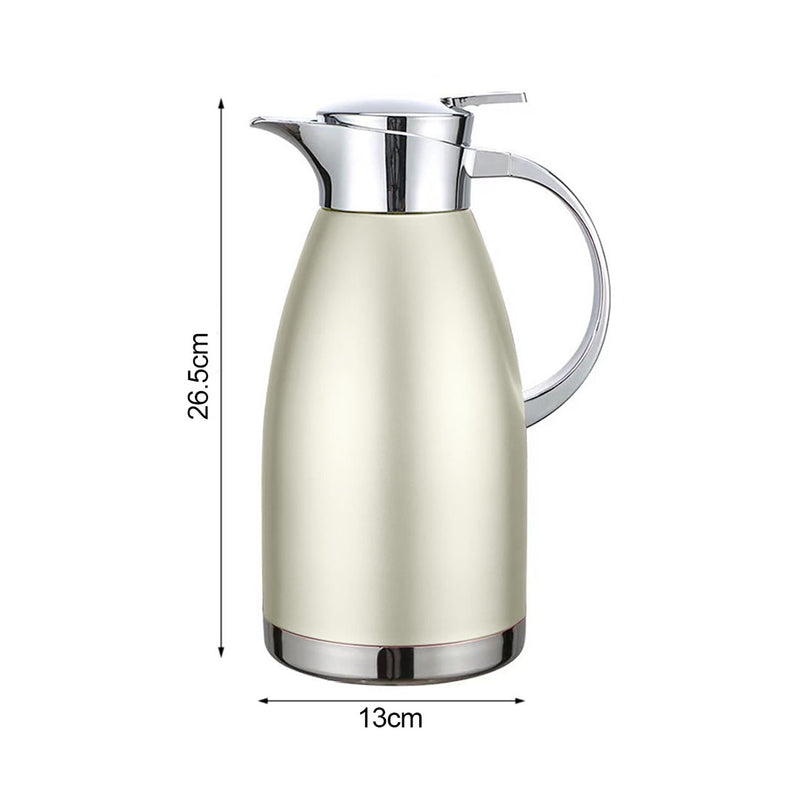 1.8L 3 Layer Vacuum Insulated Stainless Steel Flask Gold Wide Mouth Leak Proof