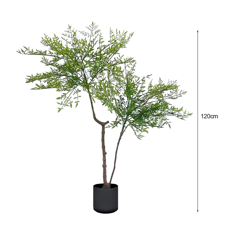 Nandina Heavenly Bamboo Artificial Tree 120cm Plastic Green 2 Branches