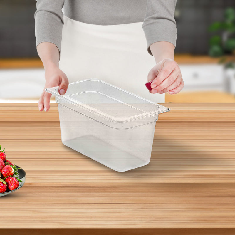 150mm Clear Polycarbonate GN Pan 1/3 Food Tray Storage Dishwasher Safe
