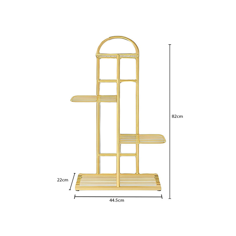 2X 4 Tier 5 Pots Metal Plant Stand Gold 82cm Indoor Office