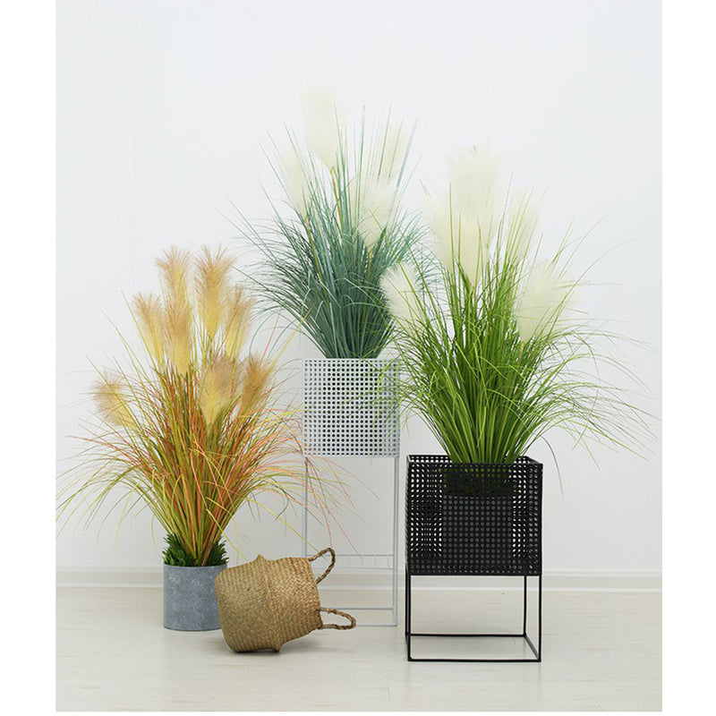 2X 137cm Artificial Reed Bulrush Grass Indoor Outdoor Fake Plant Decor Green