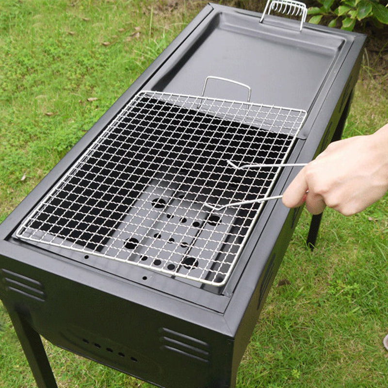 2X 66cm Portable Folding Stainless Steel Charcoal Box Grill Black Camping