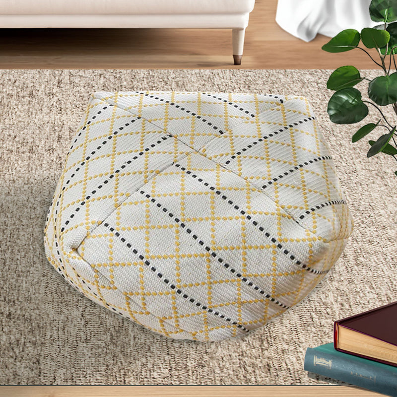 53cm Velvet Polyester Cotton Blend Pouf Cushion Epp Particle Insert Multicolor