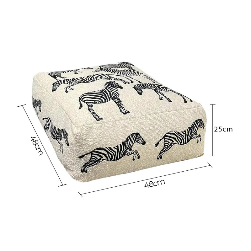 Pouf Floor Cushion Polyester Fiber 48x48x25cm Epp Particle Inserts Multicolor