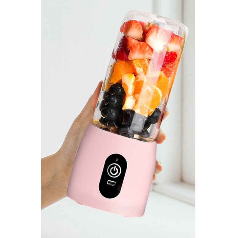 Portable Mini USB Rechargeable Glass Juicer Blender Food Grade Pink 8cmX20cm