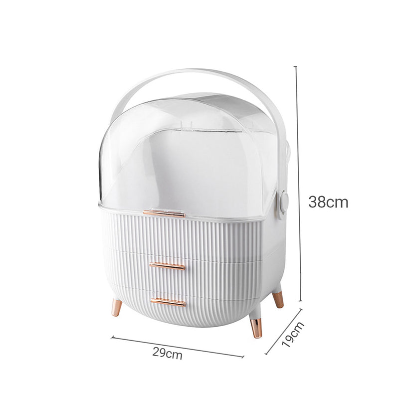White 29cm Plastic Countertop Makeup Cosmetic Skincare Storage Organiser