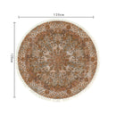 120cm Circle Rug Mandala Pattern Anti-Slip Polyester for Living Room Decor