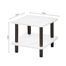 White Ceramic Table Stone Pattern Black Metal Legs Modern 70cm Scratch Resistant