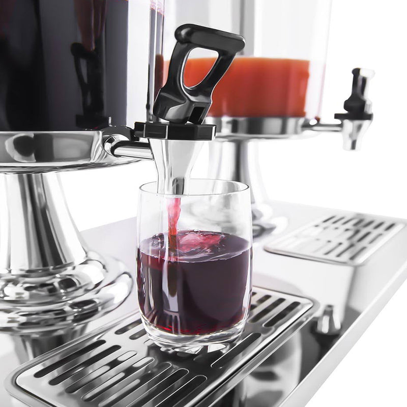 Triple Head Beverage Dispenser 24L Stainless Steel Abs Transparent Commercial