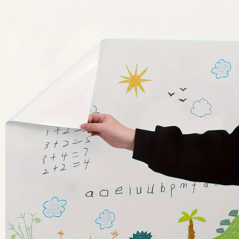 2X 45cm X 500cm Transparent Plastic Dry Erase Adhesive Whiteboard Wall Sticker