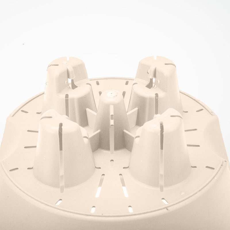 Plastic Self Watering Planter Pot Indoor Outdoor Beige 19.5 cm Set of 3