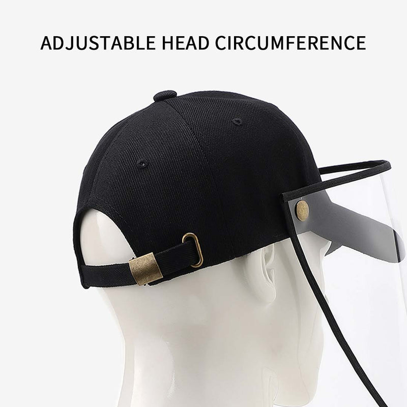 4X Adult Protective Hat Full Face TPU Shield 27cmx41cm Cotton Plastic Black