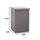 2X Grey Large Collapsible Laundry Hamper Foldable Canvas Basket Storage Organizer
