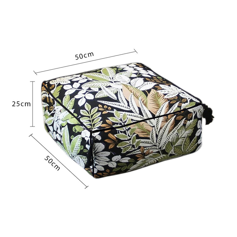 2X 50x50x25cm Polyester Fiber Pouf Cushion EPP Particle Inserts Multicolor