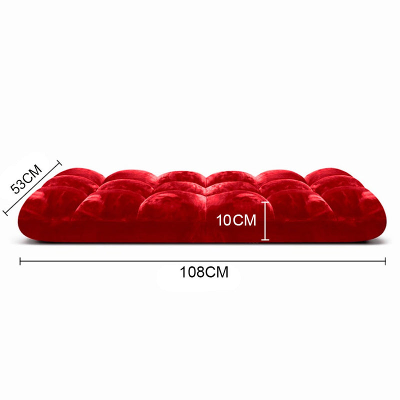 Floor Recliner Folding Cushion Memory Foam Plush 6 Position 108x53x10cm Red