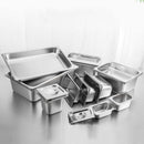 12X Stainless Steel Gastronorm Pan Full Size 15cm Deep Tray With Lid