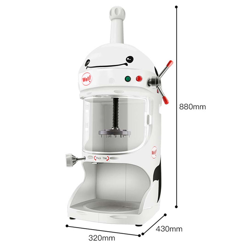 350W Commercial Ice Shaver 90Kgs Per Hour Aluminum Body Stainless Steel Blades