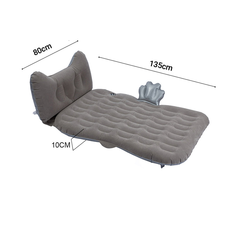 Inflatable Car Mattress PVC Honeycomb 135cmx80cmx10cm Grey Portable With Pump
