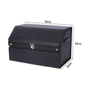4X Leather Car Boot Trunk Organizer Foldable Storage Box with Lock Black 56cm