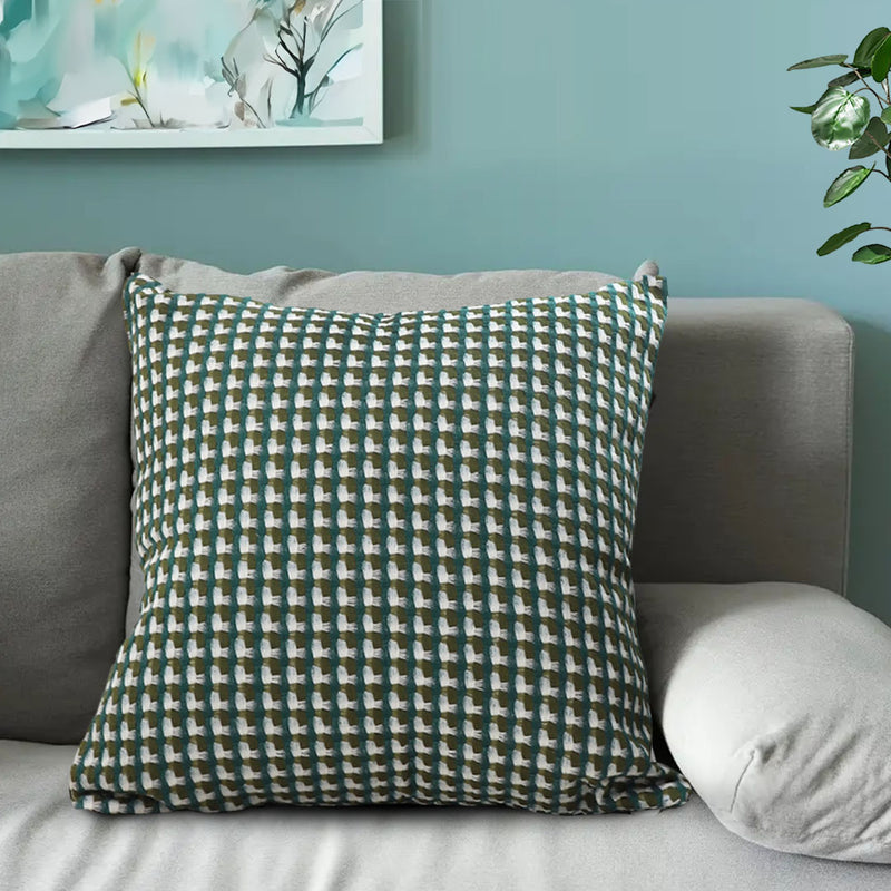 45cm Square Velvet Throw Pillow Subtle Green Polyester Cotton Plush