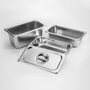 12X Stainless Steel Gastronorm GN Pan Full Size 1/3 10cm Deep Commercial Use