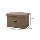 2X Small Foldable Canvas Storage Box Organizer Durable Dustproof Coffee 32cm