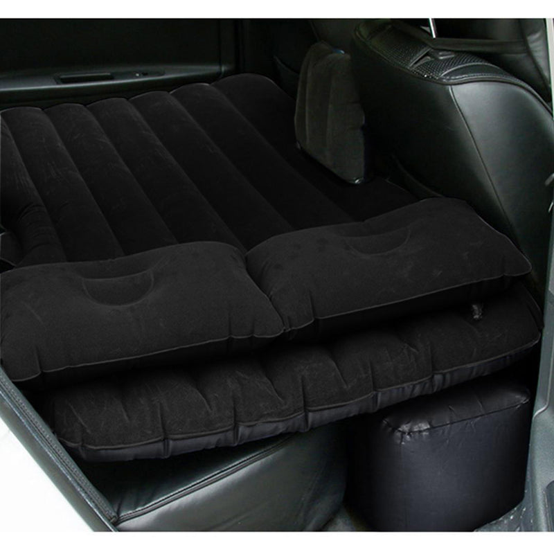 Inflatable Car Mattress Portable Travel Camping Air Bed with Pump Black 138x84cm