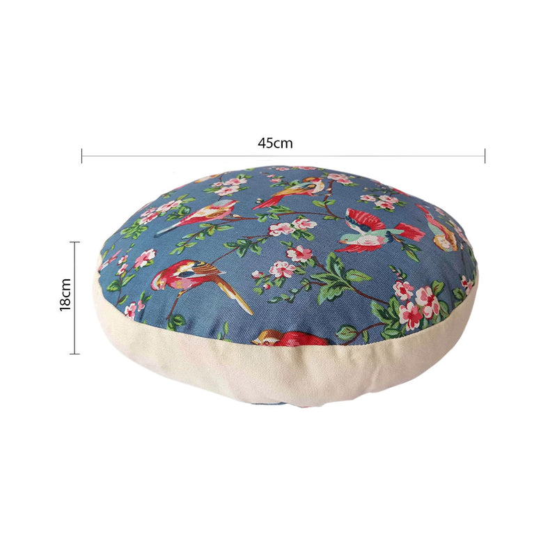 2X Polyester Cotton Cushion 45x45x18cm EPP Particle Insert Blue