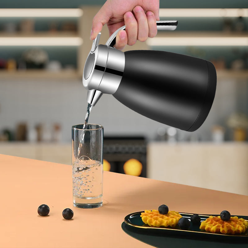 Double Wall 1.8L Stainless Steel Insulated Vacuum Flask Black