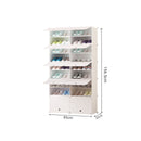 9 Tier 2 Column White Shoe Rack Organizer Stackable Portable Storage Cabinet
