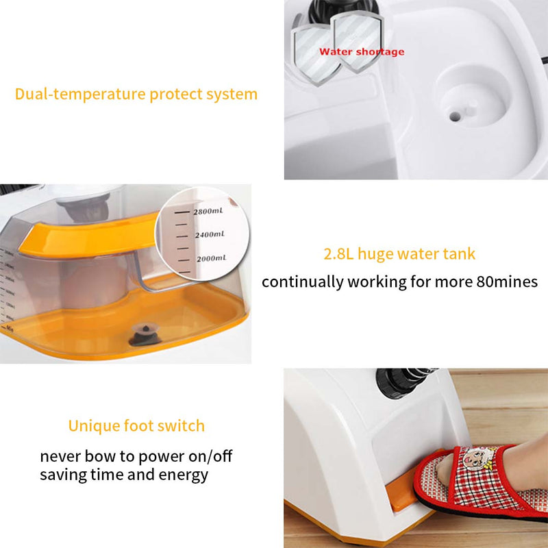 Garment Steamer Portable Dual Heat 80min 1800W Red With Adjustable Hanger
