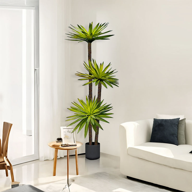 2X 180cm Artificial Yucca Tree Green 3 Branches Polyurethane Plastic